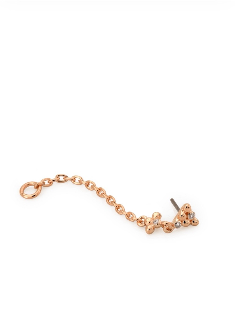 Pupil Hall “This and That Lasso” Mini Threadless Chain Earring – Rose Gold